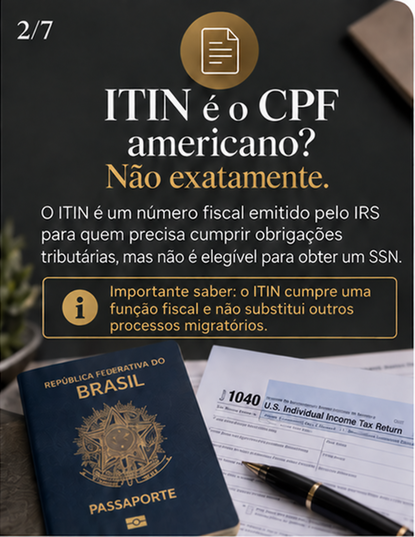 ITIN é o CPF americano? Não exatamente.