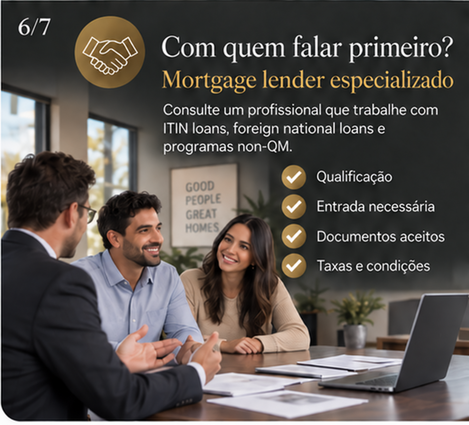 Com quem falar primeiro: mortgage lender especializado.